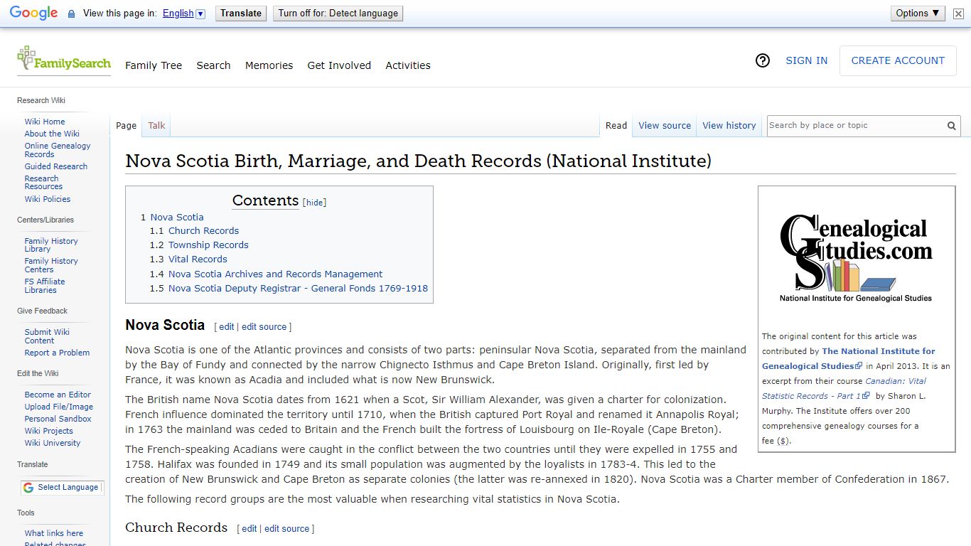 Nova Scotia Birth, Marriage, and Death Records (National ...